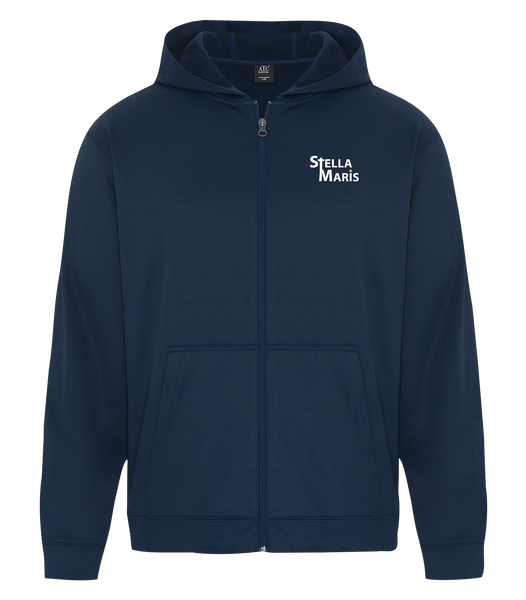 Stella Maris Adult Dri-Fit Full Zip Hooded Sweatshirt with Left Chest Embroidered Logo