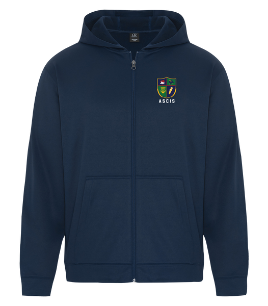 Ste. Cécile Adult Dri-Fit Full Zip Performance Hooded Sweatshirt with Left Chest Embroidered Logo