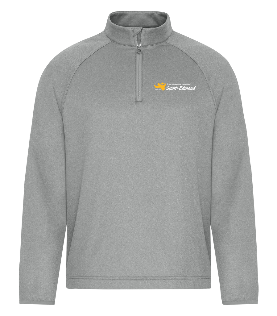 Saint-Edmond Adult Dri-Fit Performance Quarter-Zip Sweatshirt with Left Chest Embroidered Logo