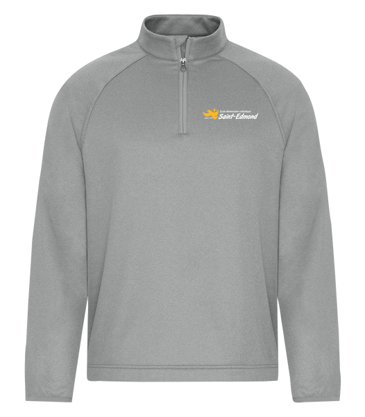 Saint-Edmond Adult Dri-Fit Performance Quarter-Zip Sweatshirt with Left Chest Embroidered Logo