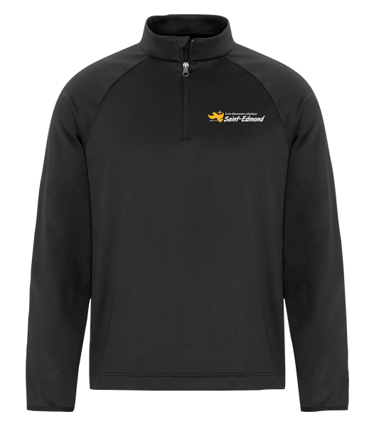 Saint-Edmond Adult Dri-Fit Performance Quarter-Zip Sweatshirt with Left Chest Embroidered Logo