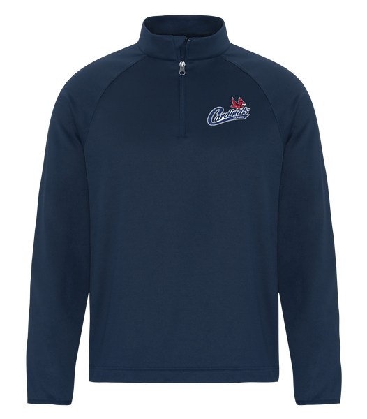Cardinals Adult Dri-Fit Performance Quarter-Zip Sweatshirt with Left Chest Embroidered Logo