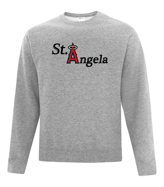 St. Angela Youth Cotton Crewneck Sweatshirt with Printed Logo