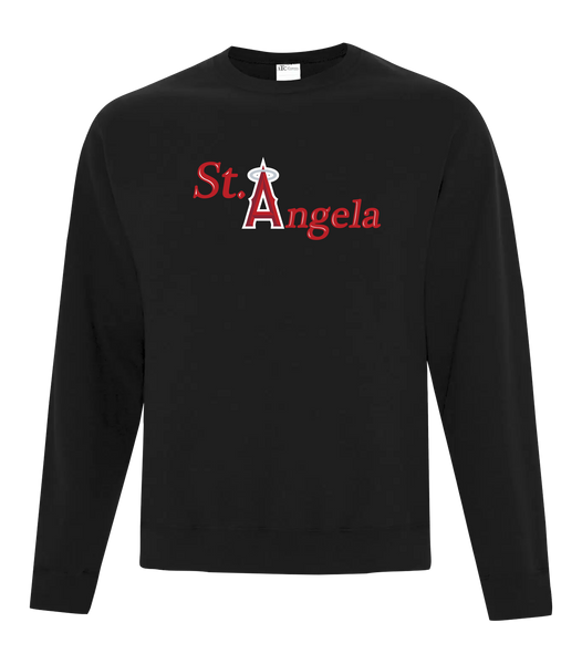 St. Angela Adult Cotton Crewneck Sweatshirt with Printed Logo