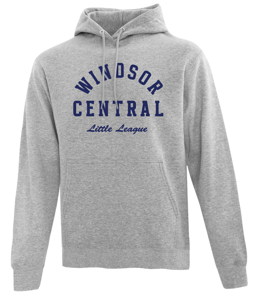 "Windsor Central Little League" Adult Cotton Pull Over Hooded Sweatshirt with Printed Logo