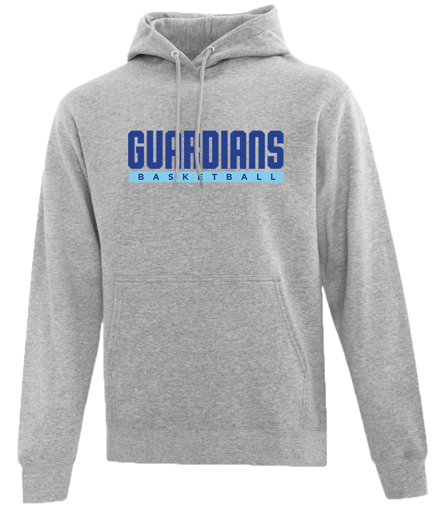 Guardians Basketball Block Letters Adult Cotton Pull Over Hooded Sweatshirt with Printed Logo