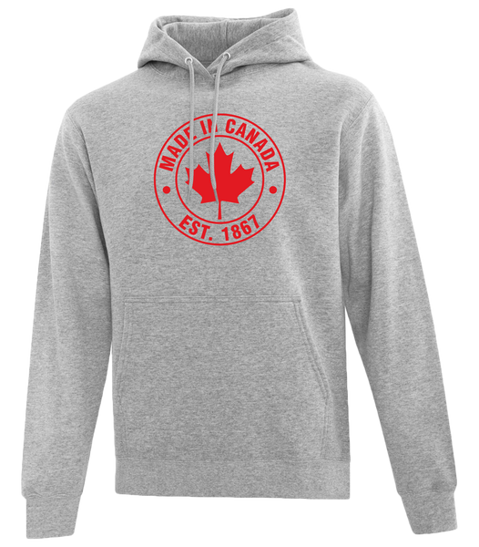 "Made In Canada, Est. 1867" Adult Cotton Pull Over Hooded Sweatshirt with Printed Logo