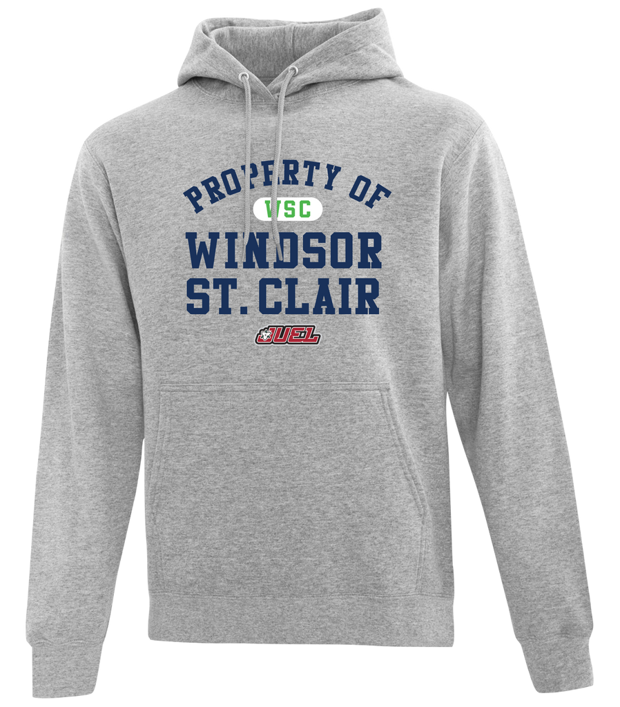 Property of Windsor St. Clair Basketball Adult Cotton Pull Over Hooded Sweatshirt with Printed Logo