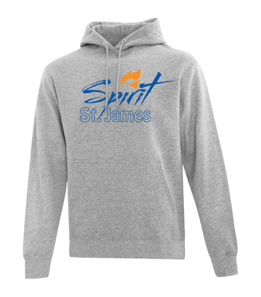 St. James Adult Cotton Pull Over Hooded Sweatshirt with Printed Logo