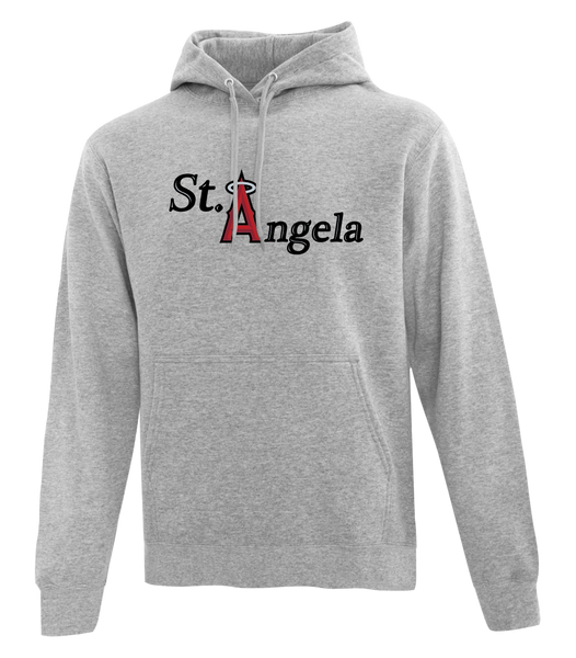 St. Angela Adult Cotton Pull Over Hooded Sweatshirt with Printed Logo