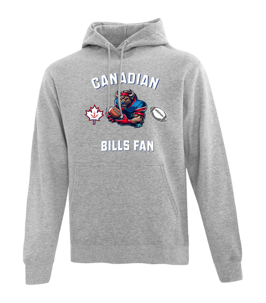 Bills Fan Adult Cotton Pull Over Hooded Sweatshirt with Printed Colour Logo