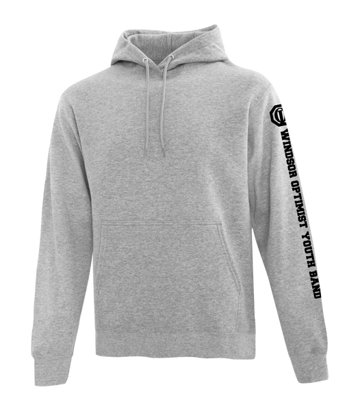 Windsor Optimist Band Adult Cotton Pull Over Hooded Sweatshirt with Printed Sleeve Logo
