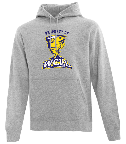 "Property of WCLL" Adult Cotton Pull Over Hooded Sweatshirt with Printed Logo