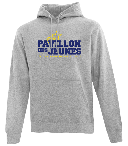 Pavillon Des Jeunes Adult Cotton Pull Over Hooded Sweatshirt with Printed Logo