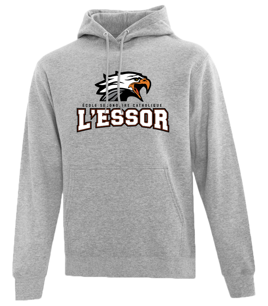 L'Essor Adult Cotton Pull Over Hooded Sweatshirt with Printed Logo