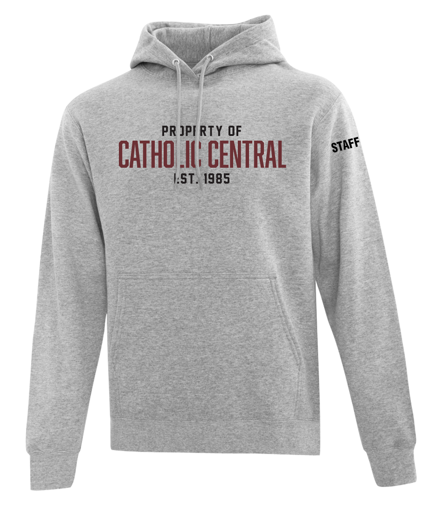 Catholic Central Adult Cotton Pull Over Hooded Sweatshirt with Printed Logo