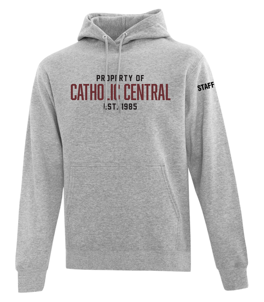Catholic Central Adult Cotton Pull Over Hooded Sweatshirt with Printed Logo