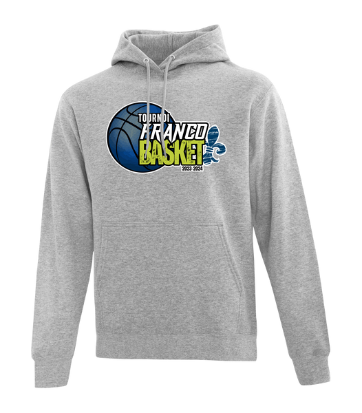 Tournoi Franco Basket 2023-2024 Adult Cotton Hooded Sweatshirt with Full Colour Logo