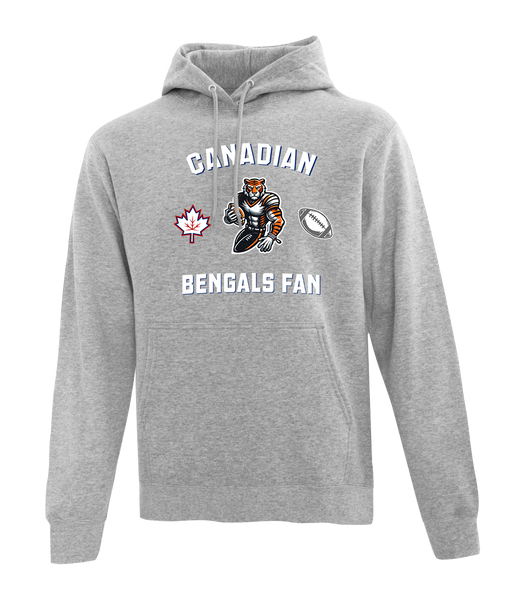 Bengals Fan Adult Cotton Pull Over Hooded Sweatshirt with Printed Colour Logo