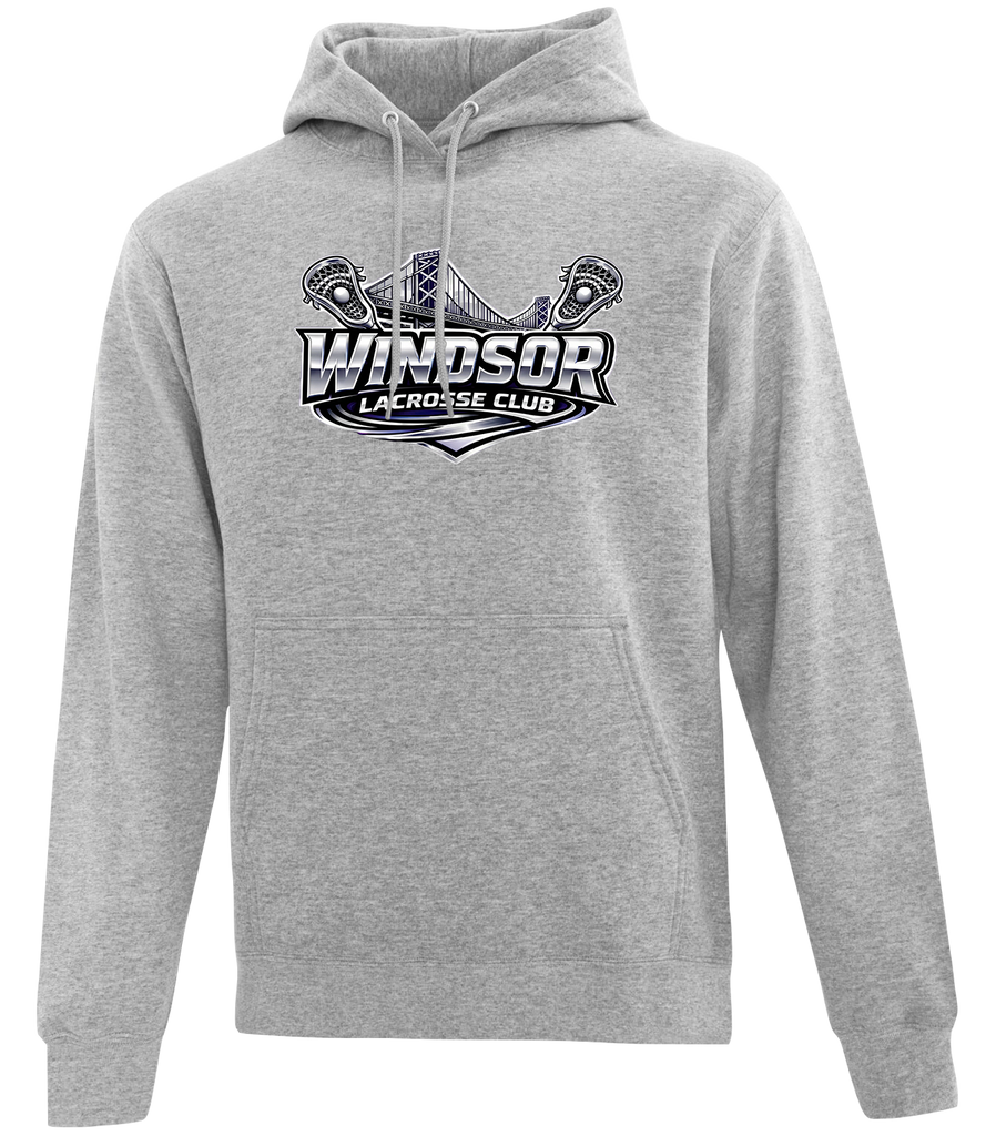 Windsor Lacrosse Club Adult Cotton Pull Over Hooded Sweatshirt with Printed Logo