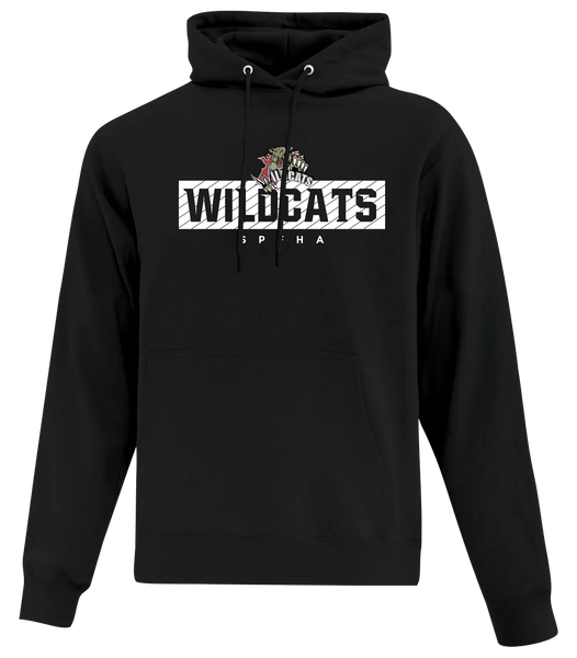 Wildcats SPFHA Block Letters Adult Cotton Pull Over Hooded Sweatshirt with Printed Logo