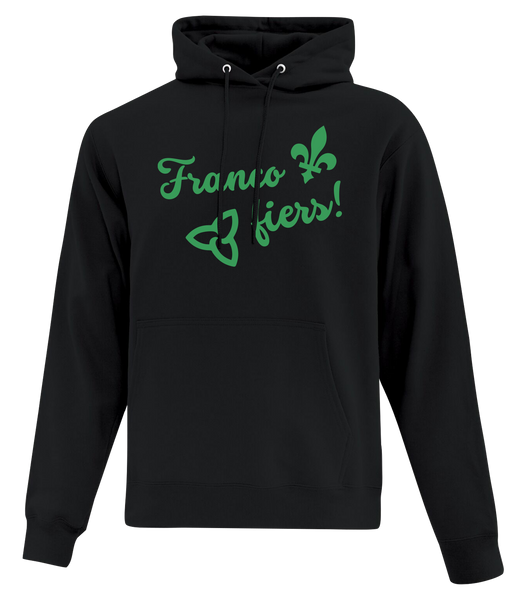 "Franco Fiers Script" Adult Cotton Pull Over Hooded Sweatshirt with Printed Logo