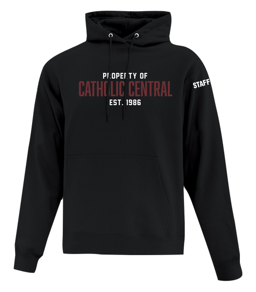 Catholic Central Adult Cotton Pull Over Hooded Sweatshirt with Printed Logo
