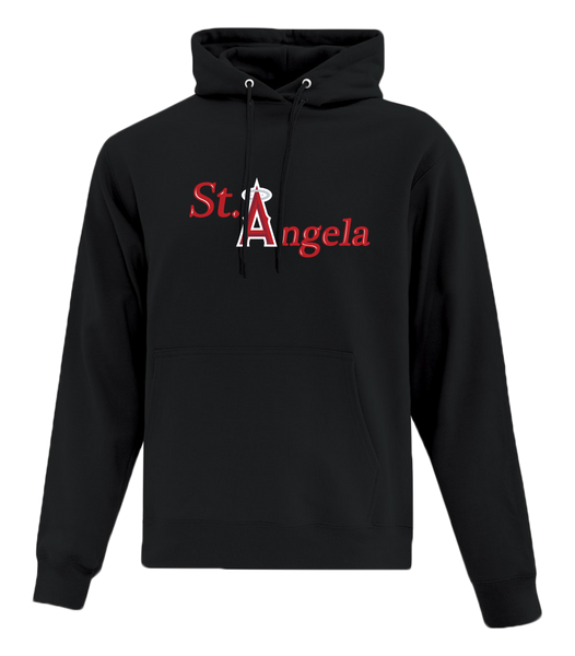 St. Angela Adult Cotton Pull Over Hooded Sweatshirt with Printed Logo