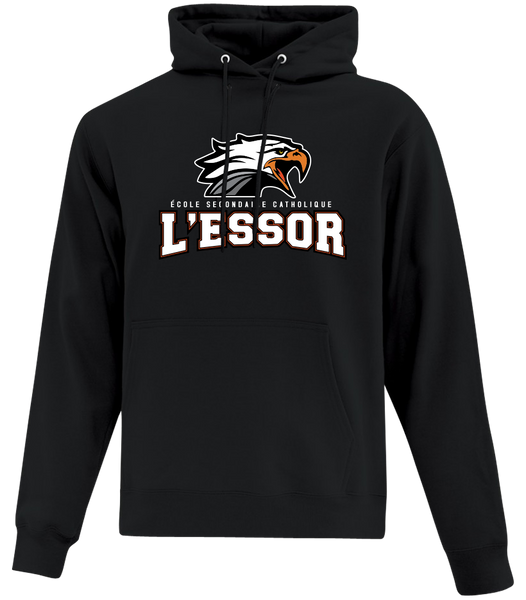 L'Essor Adult Cotton Pull Over Hooded Sweatshirt with Printed Logo
