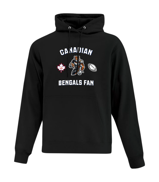 Bengals Fan Adult Cotton Pull Over Hooded Sweatshirt with Printed Colour Logo