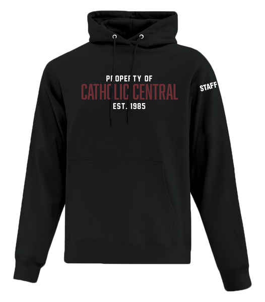 Catholic Central Adult Cotton Pull Over Hooded Sweatshirt with Printed Logo