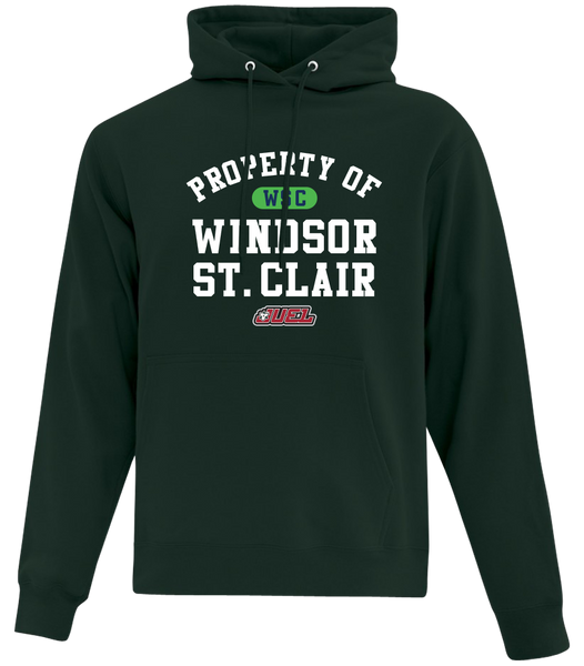 Property of Windsor St. Clair Basketball Adult Cotton Pull Over Hooded Sweatshirt with Printed Logo