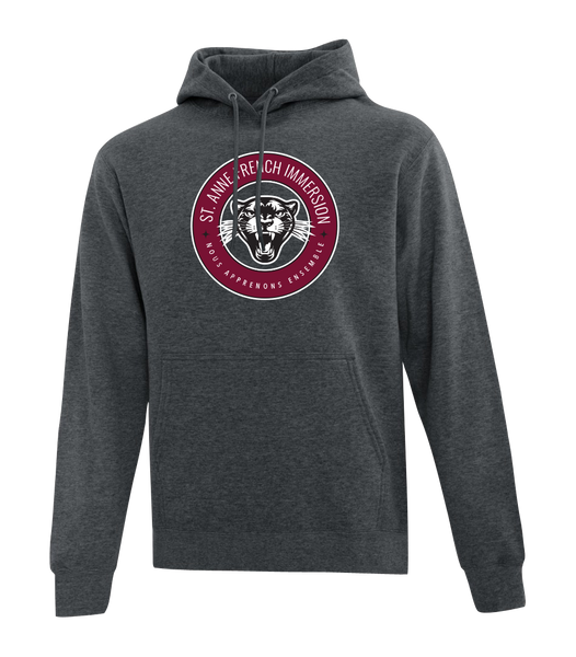 St. Anne French Immersion Adult Cotton Pull Over Hooded Sweatshirt with Printed Logo