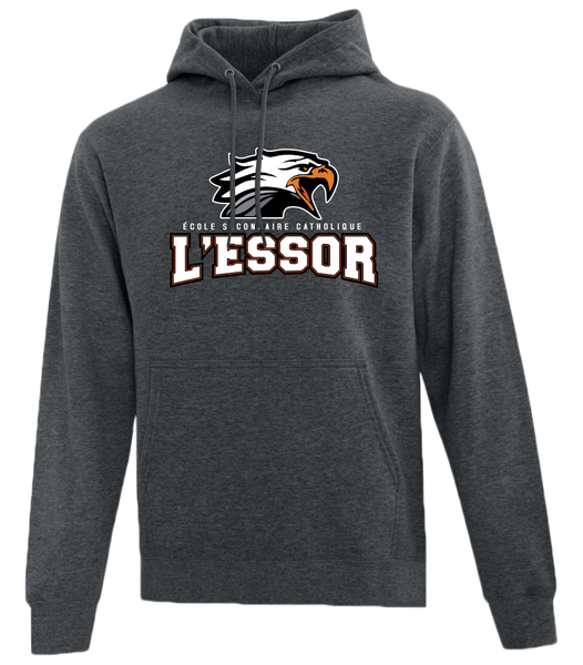 L'Essor Adult Cotton Pull Over Hooded Sweatshirt with Printed Logo