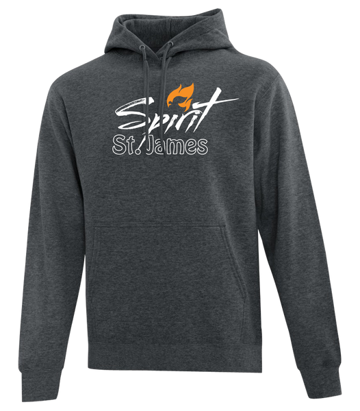 St. James Adult Cotton Pull Over Hooded Sweatshirt with Printed Logo