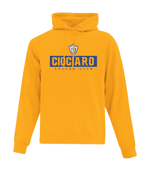 Ciociaro Soccer Club Block Letters Adult Cotton Pull Over Hooded Sweatshirt with Printed Logo