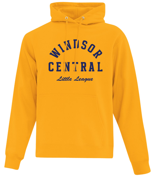 "Windsor Central Little League" Adult Cotton Pull Over Hooded Sweatshirt with Printed Logo