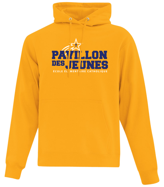 Pavillon Des Jeunes Adult Cotton Pull Over Hooded Sweatshirt with Printed Logo