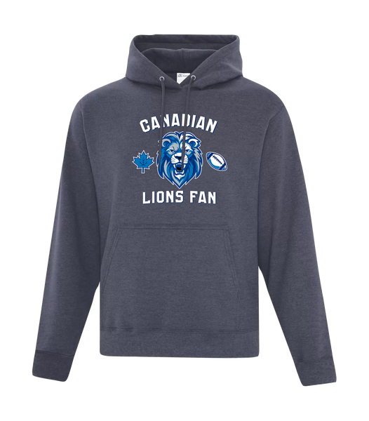 Lions Fan Adult Cotton Pull Over Hooded Sweatshirt with Printed Colour Logo