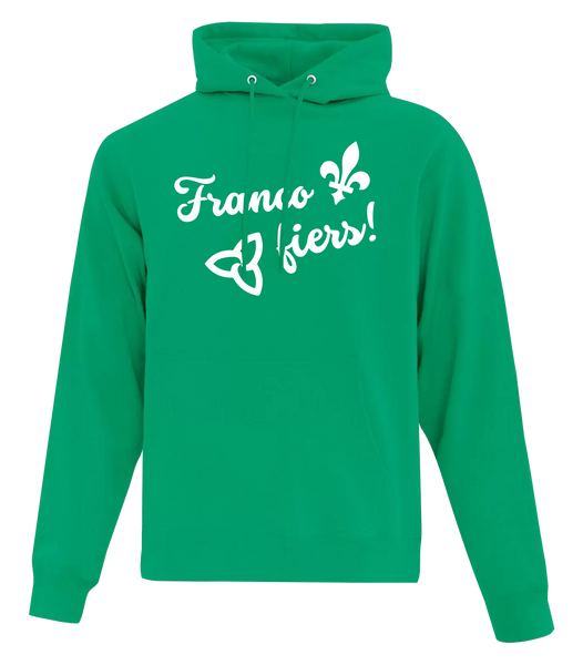 "Franco Fiers Script" Adult Cotton Pull Over Hooded Sweatshirt with Printed Logo