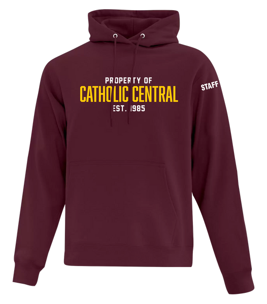 Catholic Central Adult Cotton Pull Over Hooded Sweatshirt with Printed Logo