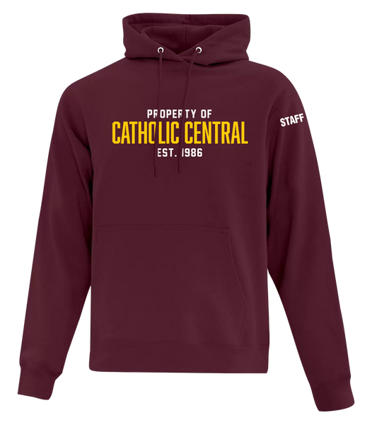 Catholic Central Adult Cotton Pull Over Hooded Sweatshirt with Printed Logo
