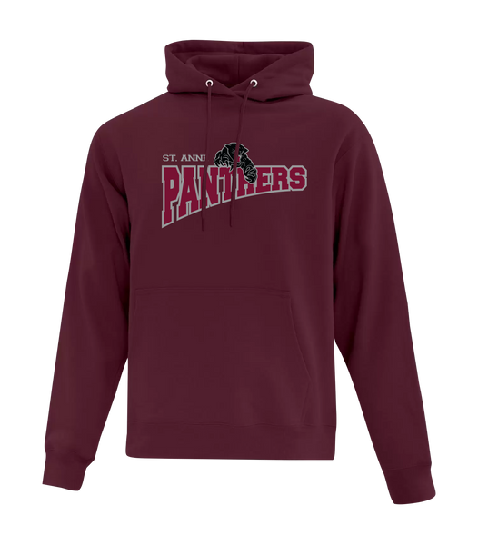 St. Anne Panthers Adult Cotton Pull Over Hooded Sweatshirt with Embroidered Logo