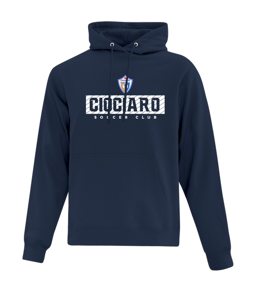 Ciociaro Soccer Club Block Letters Adult Cotton Pull Over Hooded Sweatshirt with Printed Logo