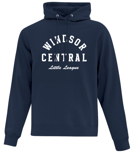 "Windsor Central Little League" Adult Cotton Pull Over Hooded Sweatshirt with Printed Logo