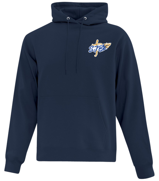 St. John the Baptist Staff Adult Cotton Pull Over Hooded Sweatshirt with Printed Logo