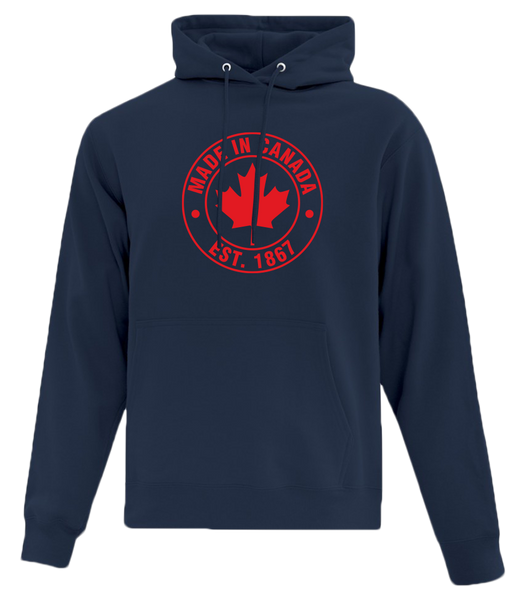 "Made In Canada, Est. 1867" Adult Cotton Pull Over Hooded Sweatshirt with Printed Logo