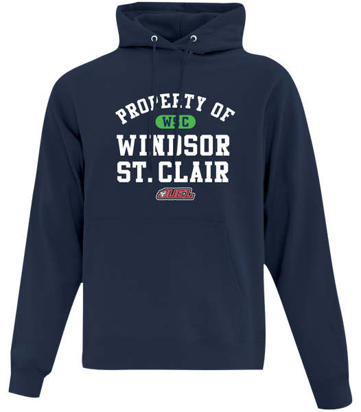 Property of Windsor St. Clair Basketball Adult Cotton Pull Over Hooded Sweatshirt with Printed Logo