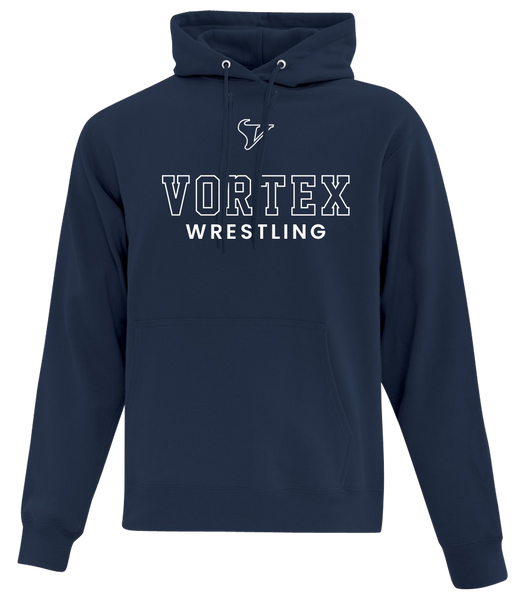 Vortex Wrestling Adult Cotton Hoodie With Printed Logos