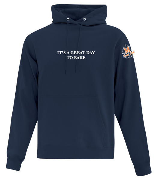 Bake Club Adult Cotton Pull Over Hooded Sweatshirt with Printed Logos